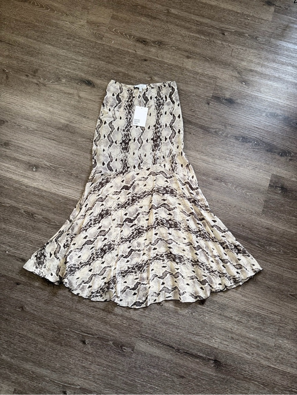 Women's Maxi Skirt - Neutral Snake Print